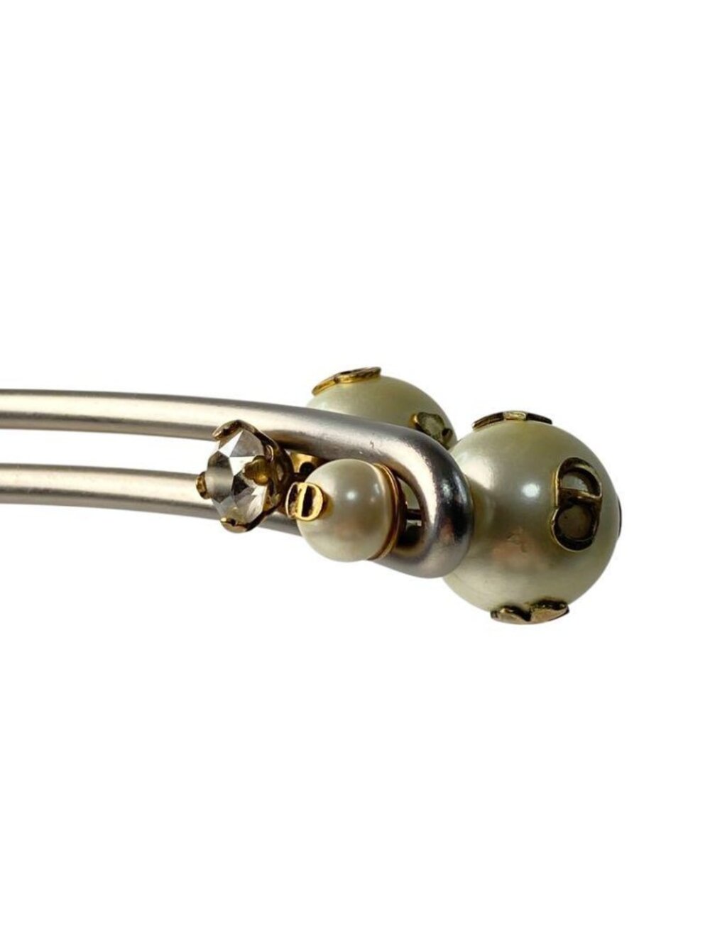 Dior Tribal Earrings Faux Pearl Bee Logo - Picture 7 of 10